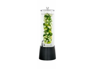 Logan 3 Gallon Black Melamine Beverage Dispenser - Infusion